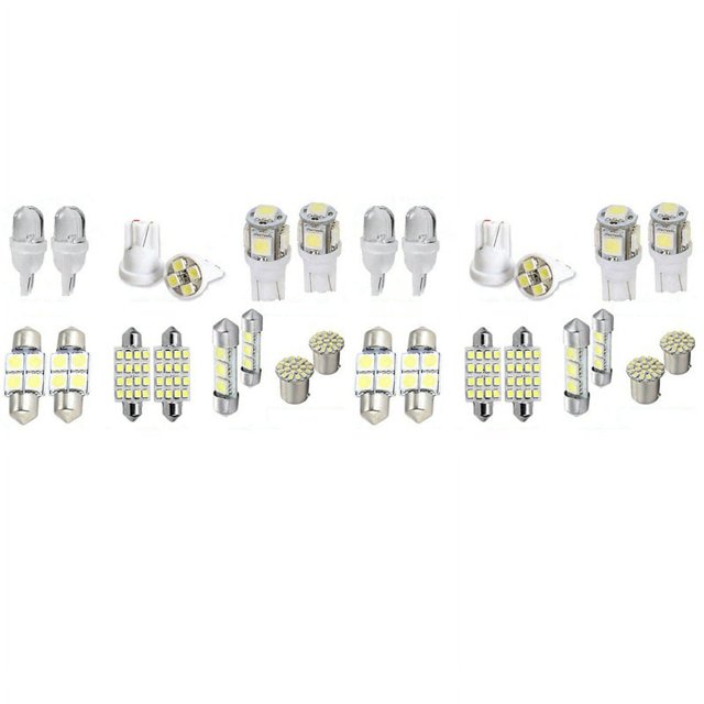 Kit de Paquete Interior LED de 28 Piezas para Luces de Matrícula de Domo de Mapa T10 de 36 mm, Blancas
