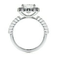 thumbnail image 2 of Edge Jewel 14K White Gold Plated Diamond Ring - 2.1 Ct VVS1/D Radiant Cut Lab Simulated Diamond Ring - Wedding Engagement Ring - Eternity Band for Her - Diamond Bridal Ring, 2 of 3