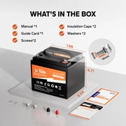 LiTime 2Pack 12V 50Ah Lithium LiFePO4 RV Battery, Max. 15000 Deep Cycle Battery, Perfect for Camper, Van, Marine, Trolling Motor