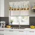 thumbnail image 5 of 2 Pack Valances for Windows, Sunflower Window Valances for Living Room/Bedroom/Bathroom, Yellow Floral Pastoral Botanical Leaves Rustic Light Filtering Kitchen Curtain Valance 60"W x18" L, 5 of 9