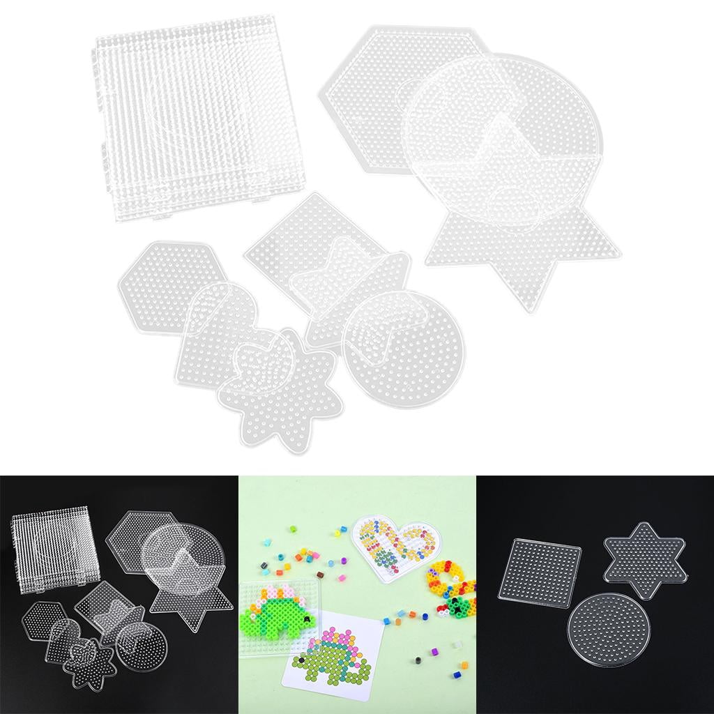 GUOOL 5mm 13 Shapes Plastic Template Beads Boards Christmas Gifts for Kids Craft Beads Premium Material Toys Widely Use with Beads Tweezers Small