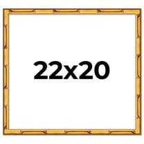 22x20 Frame Gold Bamboo Solid Wood Picture Frame | 0.75 Inch Moulding Width | Interior Frame Depth