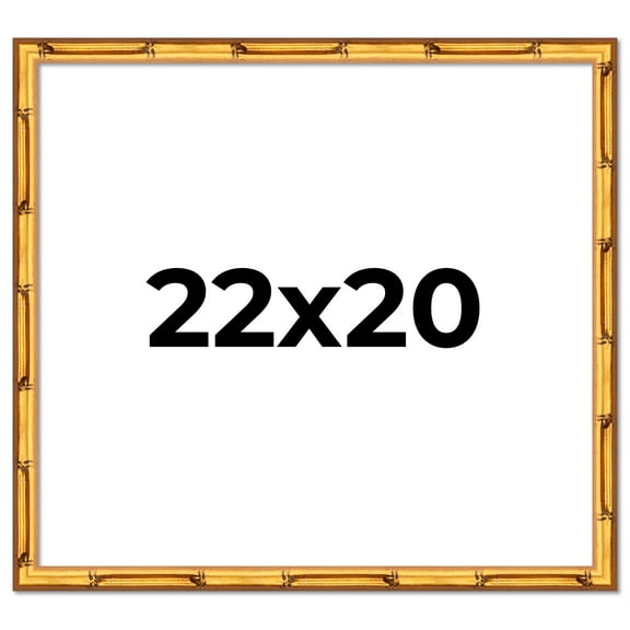 22x20 Frame Gold Bamboo Solid Wood Picture Frame | 0.75 Inch Moulding Width | Interior Frame Depth