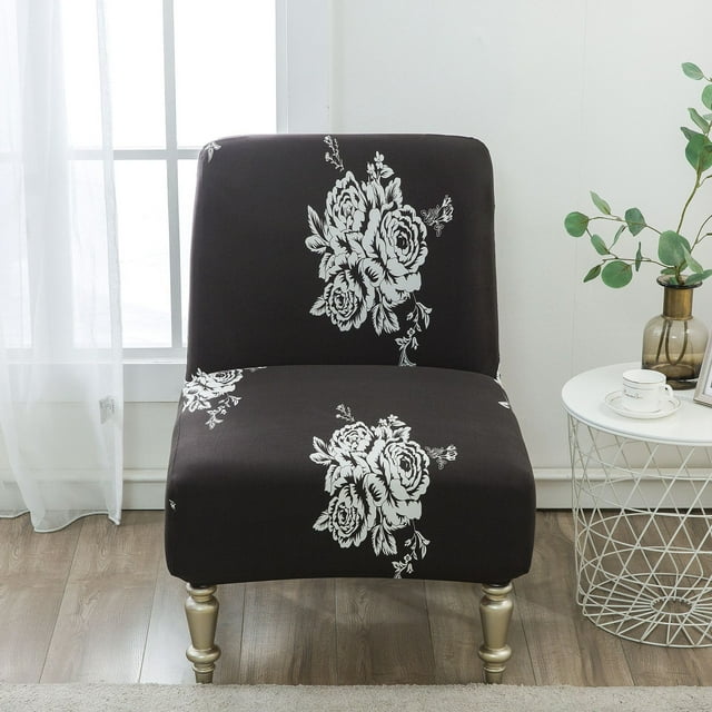 Nvzi Armless Chair Slipcover Removable Chairs Covers Washable Armless Slipper Chair Slipcover Printed Armless Chair Furniture Protector Covers (Style F)