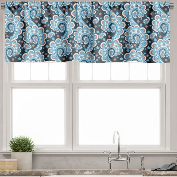 Ambesonne Paisley Window Valance, Medieval Floral, 54" X 18", Multicolor
