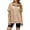 Khaki, variant on NinXxx Women's Loose Short Sleeve Zipper Pocket Hoodie Top Khaki L