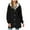 *Black, variant on ClodeEU Women's Fleece Lined Hoodeid Jackets,Button Up Plush Coat With Pockets,Warm Casual Cozy Jackets Brown,Womens Plus S