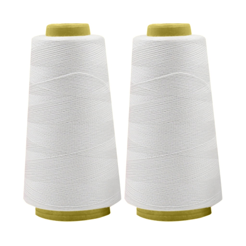 TEHAUX 3000 White Thread for Sewing Machine 100%Cotton Thread Black and  White Machine Embroidery White Sewing Thread White Embroidery Thread Serger