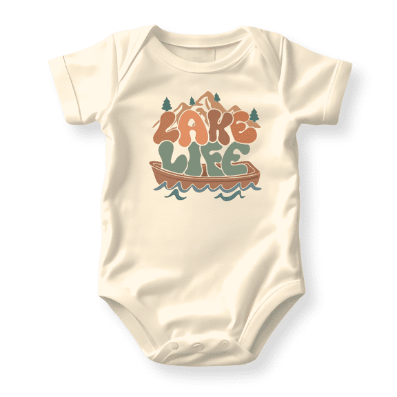 Lake Life Shirt Premium Custom Baby Clothes Unisex Baby Announcement Gift for Mom Newborn Outfit 0-3m Natural