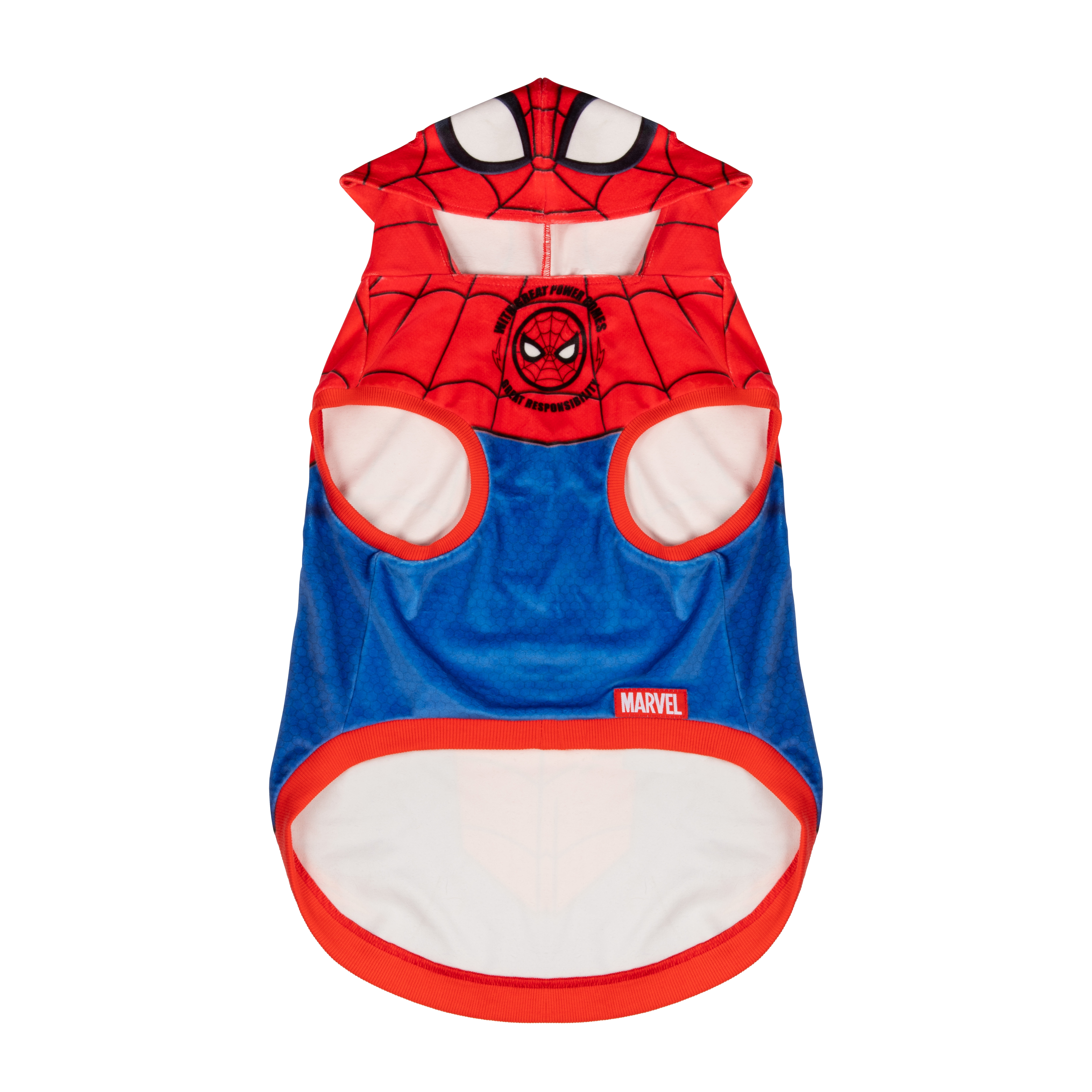 MARVEL Spider-Man Pet Hoodie Halloween Costume - Sleeveless Hooded Pet Shirt with Costume Design (Large)