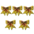 thumbnail image 3 of Injueey 5 piezas Navidad Bowknot brillo adorno brillante lentejuelas conos hojas corbata arte fiesta decoración exterior puerta decoración Kits de decoración para fiestas Dorado 5PCS Injueey HA009474-02, 3 of 6