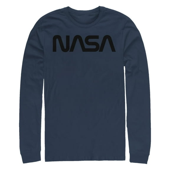 Men's NASA Simple Black Logo Long Sleeve Shirt