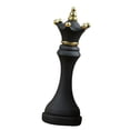 thumbnail image 4 of fastboy Pièces d'Échecs Statue avec Peinture Dorée Résine Cadeau pour Bureau Salon Bureau Forme Cheval Noir Forme Reine Noire, 4 of 6