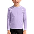 thumbnail image 2 of vdgthytj Kids Long Sleeve Tops Boys Girls Crewneck Raglan Shoulder Quick Dry Sun Protection Solid Sport Shirts(7-8 years,Purple), 2 of 9
