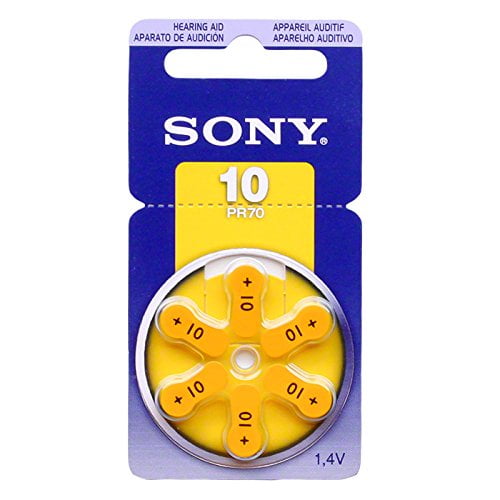 SONY Hearing Aid Batteries Size 10, 1.45 Volts (6 Pcs)