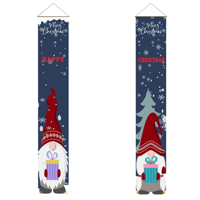 Cortina de decoración de fiesta de letrero de porche de Navidad 31x180CM Wmkox8yii gf10253