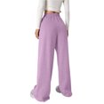 thumbnail image 4 of Girls Bow Sweatpants Wide Leg Straight Cut Baggy Casual Pants with Drawstring Waist for Everyday Wear 2026 Light Purple 160, 4 of 6
