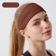 thumbnail image 2 of Lispipm Sweat Headbands for Women Workout Non Slip Sports Running Yoga Sweatband Ladies Casual Bands for Summer Brown, 2 of 4