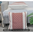 thumbnail image 6 of Cotton Woven Designer Throw Pillow Cover, Rust Brown & Off White, 20x20 inches | Square Cushion Covers with Geometric Design Set of 2, 6 of 7
