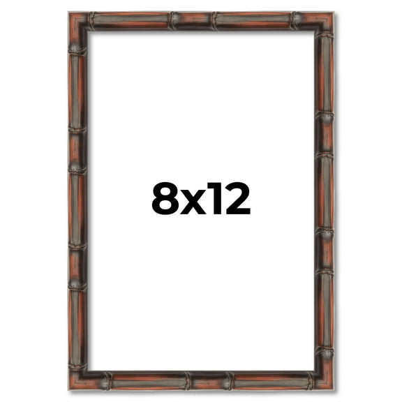 8x12 Frame Brown Bamboo with Dark Coffee/Walnut Finish | Solid Wood Picture Frame Width 0.75 Inches
