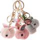 thumbnail image 1 of 3pcs Rabbit Keychains Backpack Hanging Key Pendants Cartoon Rabbit Keyrings for Kids, 1 of 4
