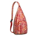 thumbnail image 1 of Watercolor Flower Sling Bag - Soft Botanical Garden Print, Multi-Functional Shoulder Pack, 1 of 4