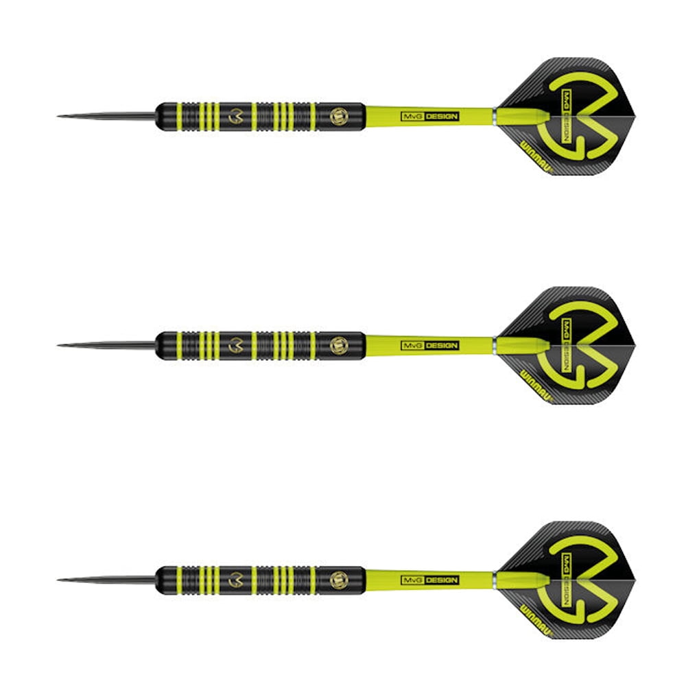 24 Gram Winmau Michael Van Gerwen Ambition Coated Brass Steel Tip Darts - MvG