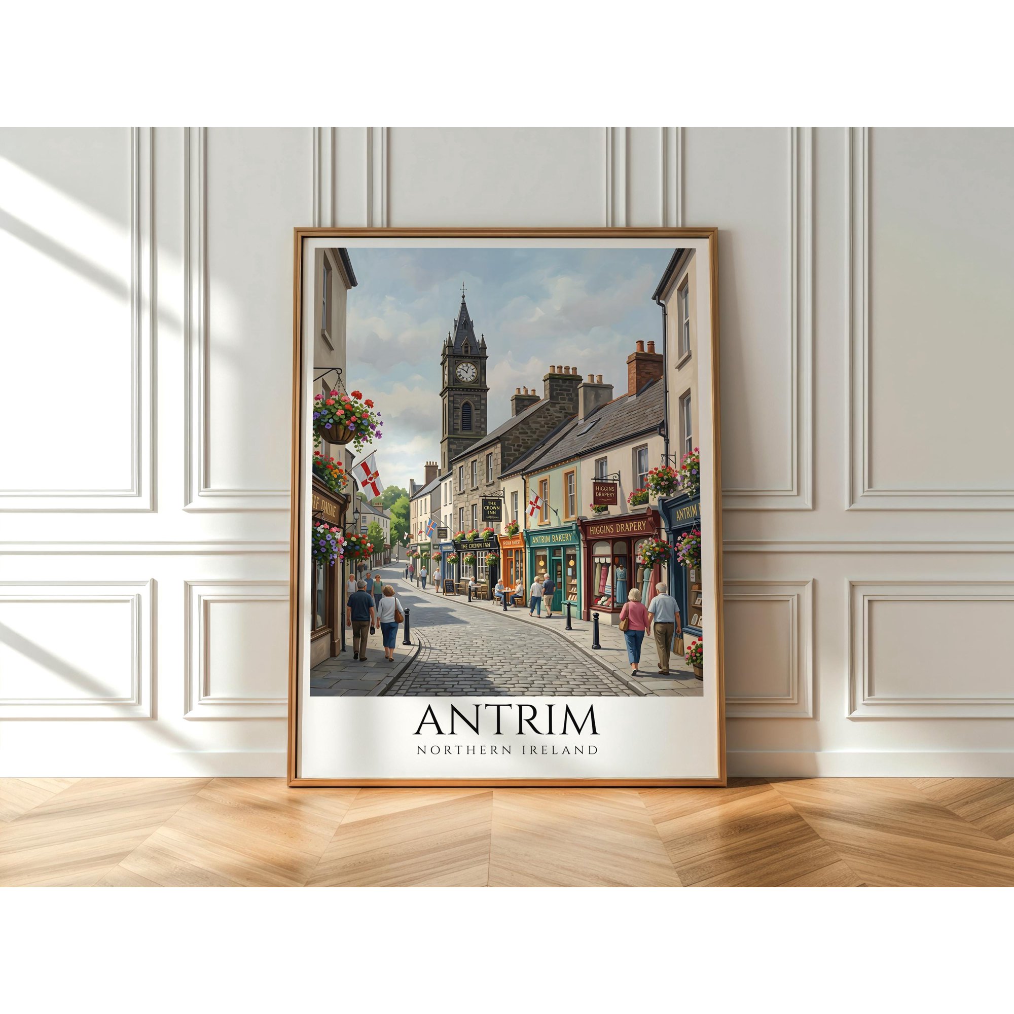 Antrim Northern Ireland Wall Art Or Irish Village Street Uk Travel Decor Ireland Wall Art