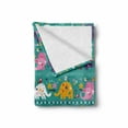 thumbnail image 2 of Animal Cartoon Soft Flannel Fleece Throw Blanket, Joyful Kids Pattern Colorful Animals Happy Flowers Funny Nature, Cozy Plush for Indoor and Outdoor Use, 60" x 80", Multicolor, by Ambesonne, 2 of 6