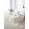 thumbnail image 6 of Green Brown Botanical Flat Sheet Only Twin Size, Soft Breathable Bed Top Sheets for Mattress, Farmhouse Eucalyptus Leaves Rustic Luxury Bedding Flat Sheets for Home Hotel Bedroom Bed Protection, 6 of 9