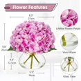 thumbnail image 2 of Hortensia Hollyone con flores artificiales con jarrón de cristal, color rosa, 2 of 7
