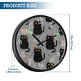 thumbnail image 3 of Voice Activated Clock with Glow Light 12 Inch Large Silent Wall Clock Battery Operated for Home Decor Black Cat and Spider Web, 3 of 8