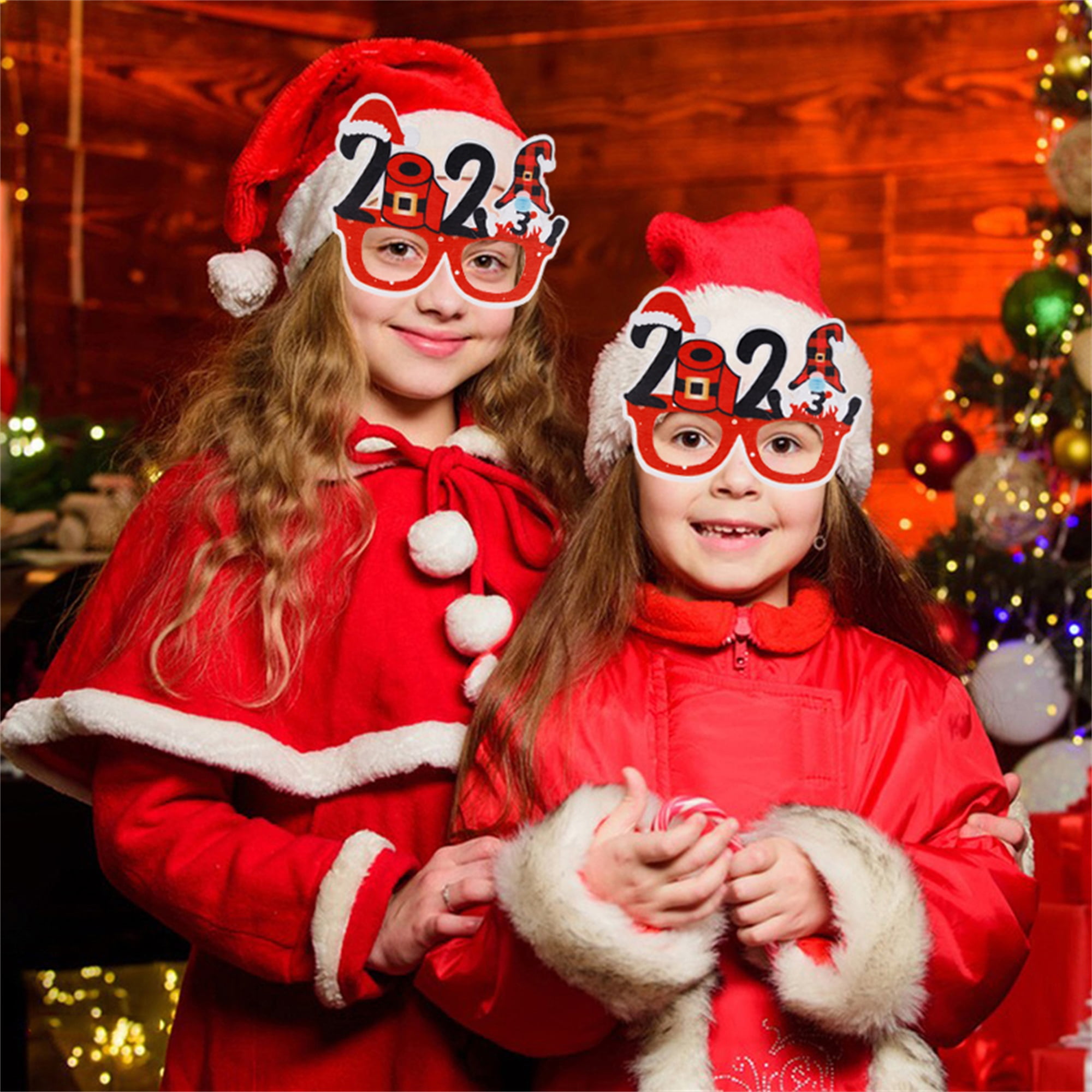 48 Pcs Christmas Santa Hats & Glasses – Naughty & Nice Holiday Party Supplies For Adults
