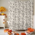 thumbnail image 3 of Shower Curtain 60"W x 72"L Autumn Thanksgiving Pumpkin Linen Texture Fabric Shower Curtains Set with Hooks Water Repellent Bathroom Curtains Machine Washable Bathroom Accessories, 3 of 6