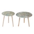 thumbnail image 1 of Byle 16, 20 Inch Side Table Set of 2, Floral Design, Cherry Blossom, Blue, 1 of 1