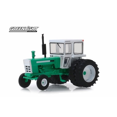1972 Tractor with Dual Rear Wheels, White and Green - Greenlight 48030/48 - 1/64 scale Diecast Model Toy Car