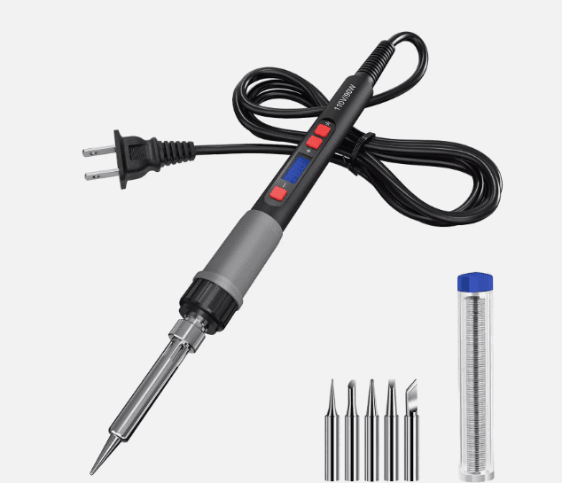 90W Digital Electric Soldering Iron Kit with Adjustable Temperature – LCD Display Welding Tool Solder Gun for Electronics Repair