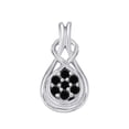 thumbnail image 2 of 1.0 Carat Natural Black Diamond Flower Design With Infinite Knot Style Pendant Necklace For Woman Crafted In 10k Rose White and Yellow Gold With 18 Gold Plated Over 925 Sterling Silver Box Chain, 2 of 4