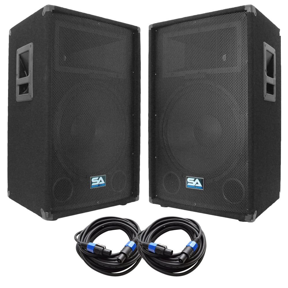 Seismic Audio Pair of 15" DJ Speakers and 35