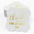 thumbnail image 2 of Inkdotpot Pack Of 100 Real Gold Foil Bracket Shape Paper Tags Thanks From The New Wedding Favor Hang Tags, 2 of 7
