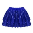 thumbnail image 2 of ZDHoor Girls Glittery Sequined Dance Tutu Skirt Hip Hop Latin Jazz Prom Dance Stage Performance Blue 10-12, 2 of 8