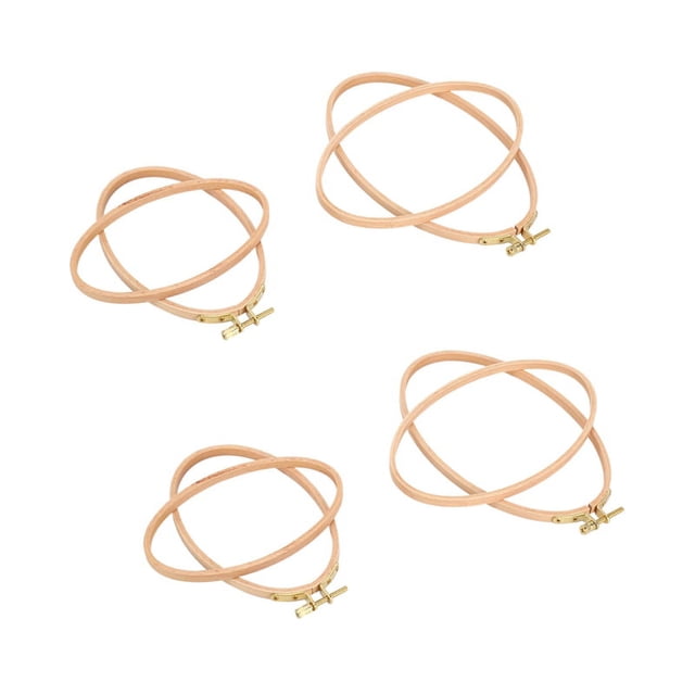 Los Aros de Bordado Ovalados de 4 Piezas Incluyen 1 Pieza de 8.3 x 5.4 Pulgadas Y 1 Pieza de 6.3 x 4.1 Pulgadas de Aros de Punto de Cruz para Arte Artesanía Costura Práctica