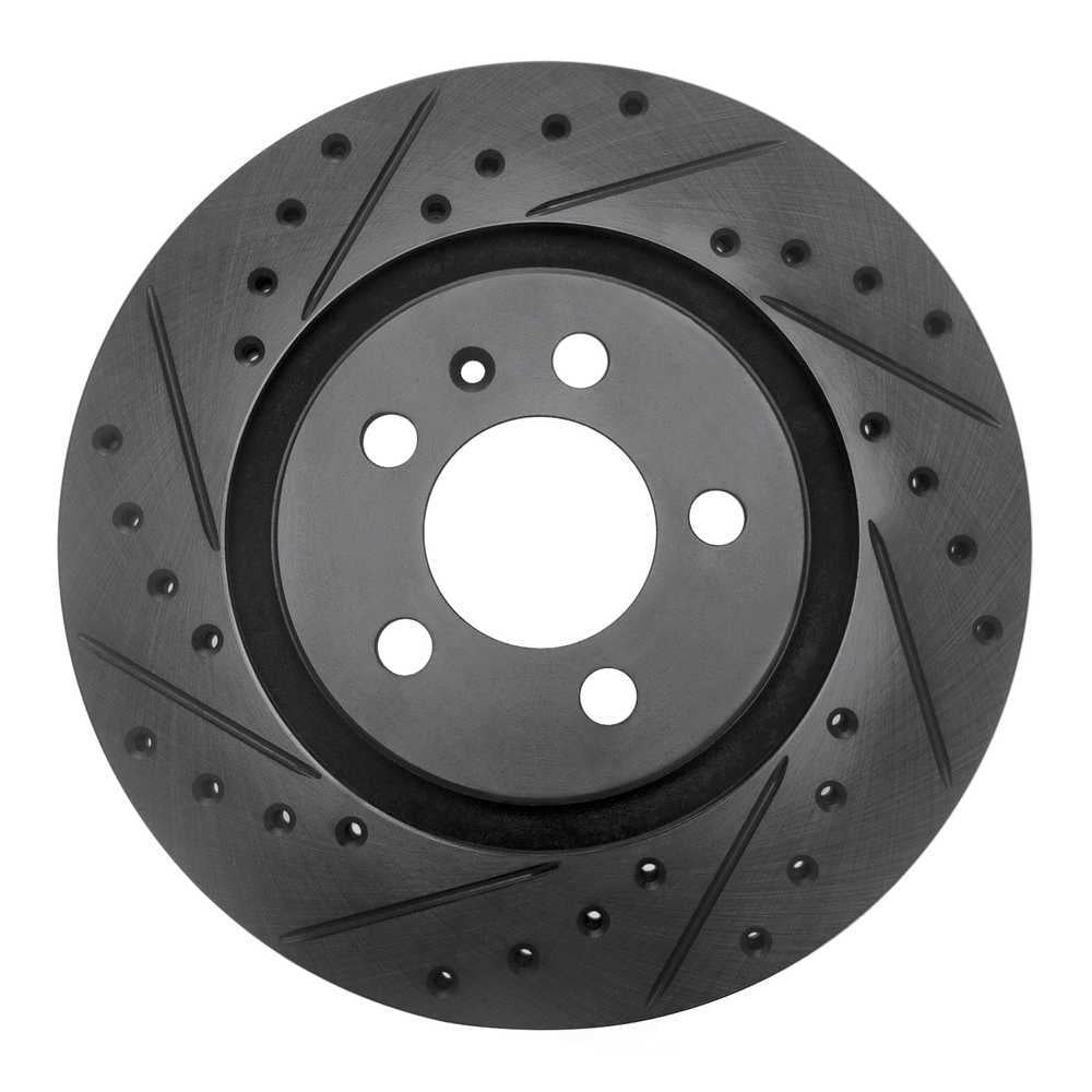 Dynamic Friction Company 633-74009L DFC Brake Rotor - Drilled And Slotted - Black