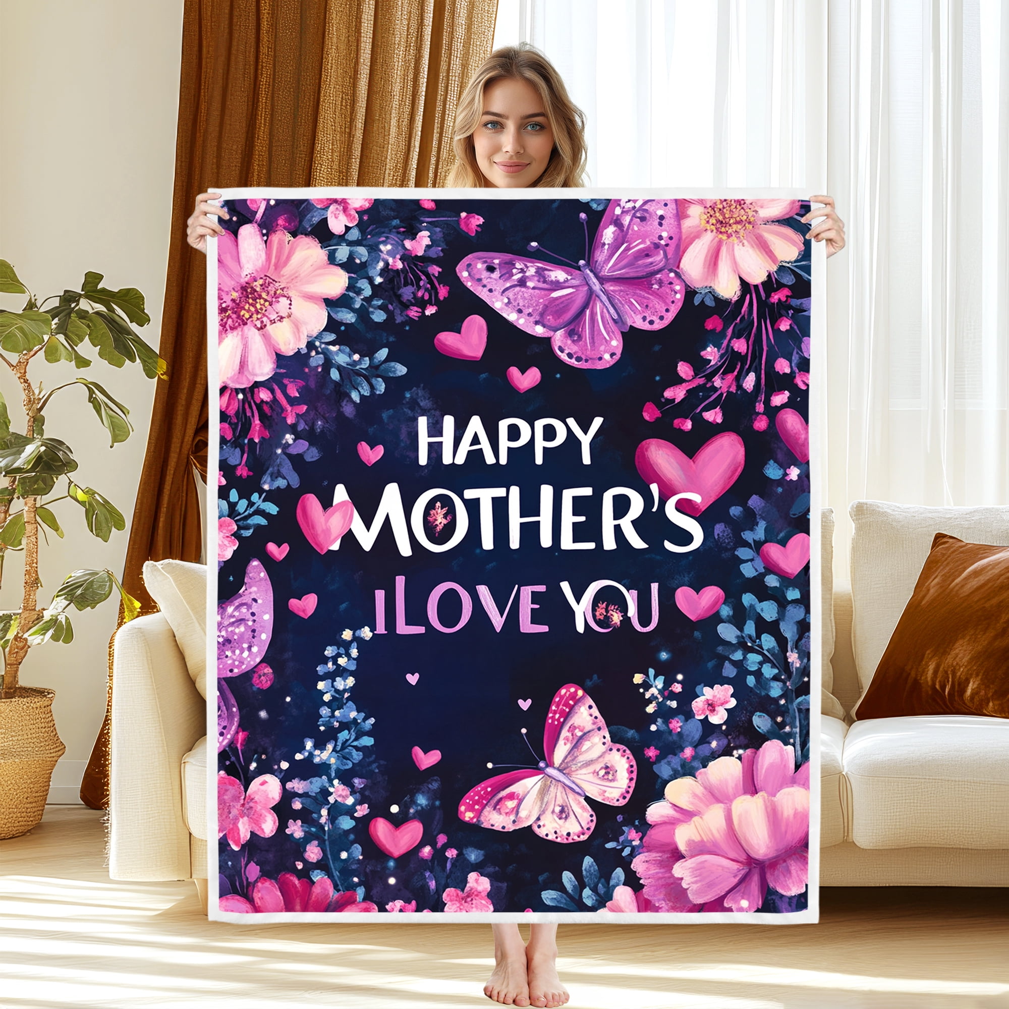 Soft Warm Mom Blanket - Birthday Gift Blanket for Mom Happy Mothers Day Throw Gift for Mother, Wife, Grandma from Daughter, 30"x40"