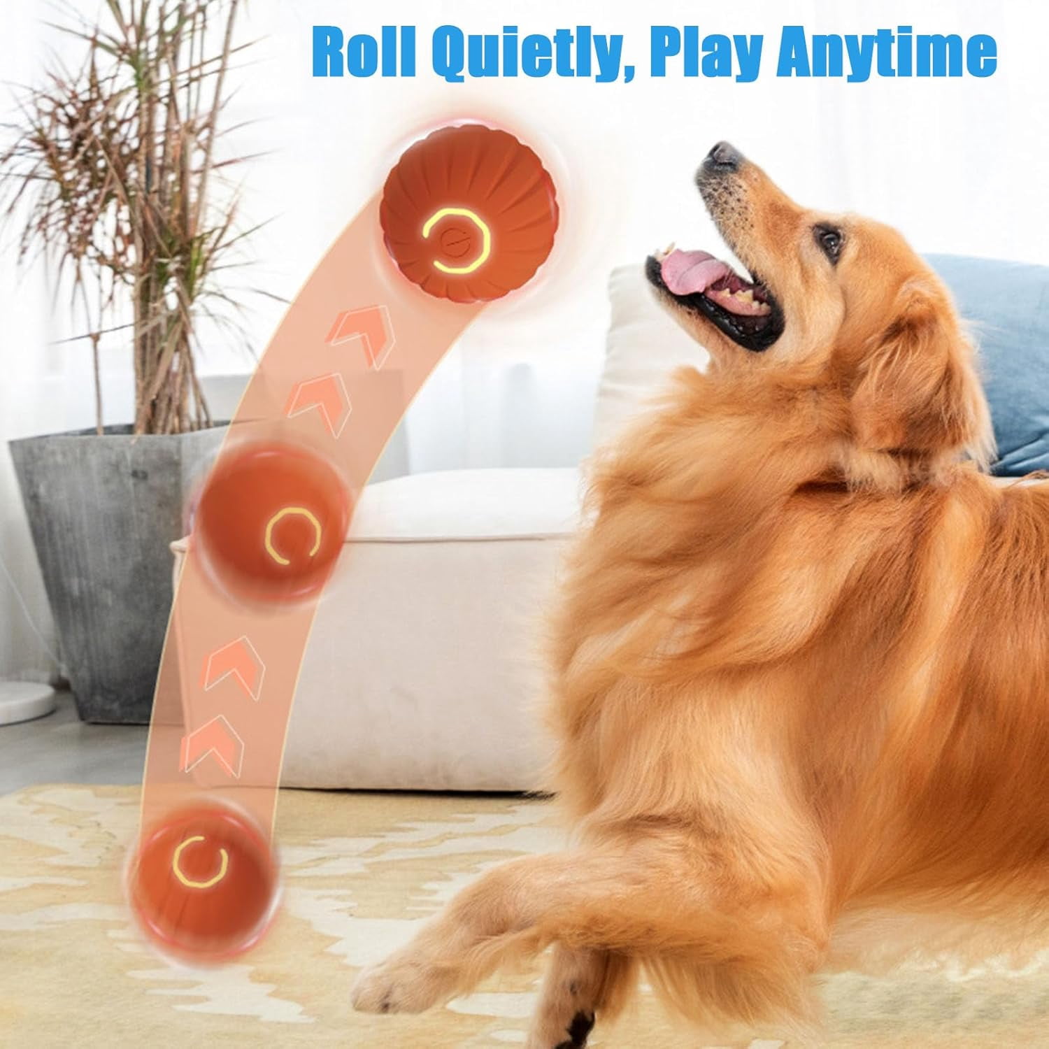 2026 New Interactive Dog Toy Ball, Automatic Dog Chasing ＆ Herding Motion Activated Ball, Rechargeable Dog Ball Toys for Indoor Boredom Interactive