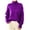 Purple, variant on Lovskoo 2024 Sweaters for Women Turtleneck Fall and Winter Trendy Cable Weaving Details High Neck Long Sleeve Sweater Olive Green