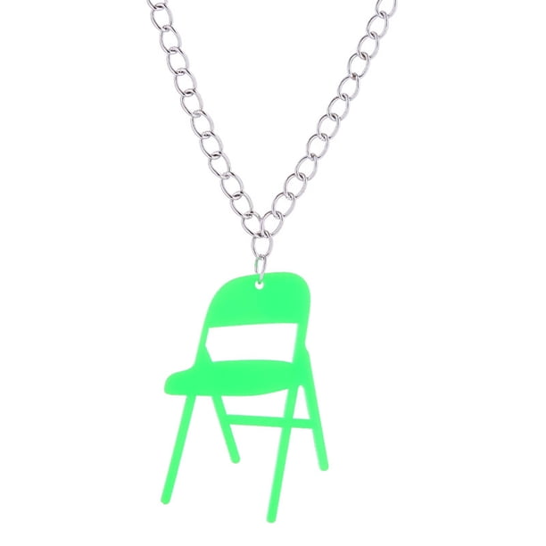 Fiudx Collar de Silla Plegable, Colgante Único de Acrílico con Respaldo, Joyería de Silla Deportiva En Miniatura, Celebra La Fuerza y La Resiliencia, Apoya La Igualdad y La Unidad, Regalo Perfecto pa