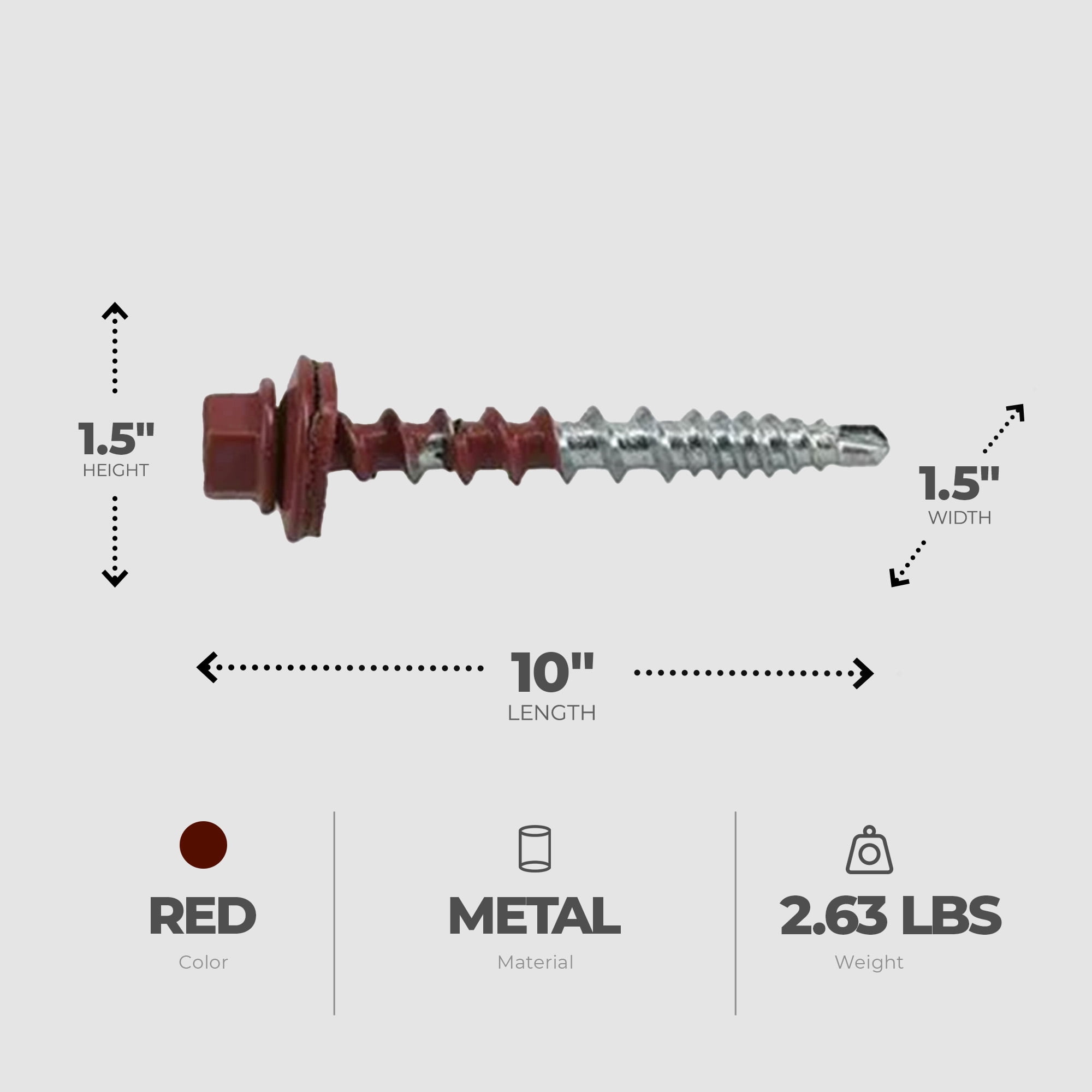 Hillman Fasteners Self Drilling Powerpro Metal to Wood Roofing Screws, Red