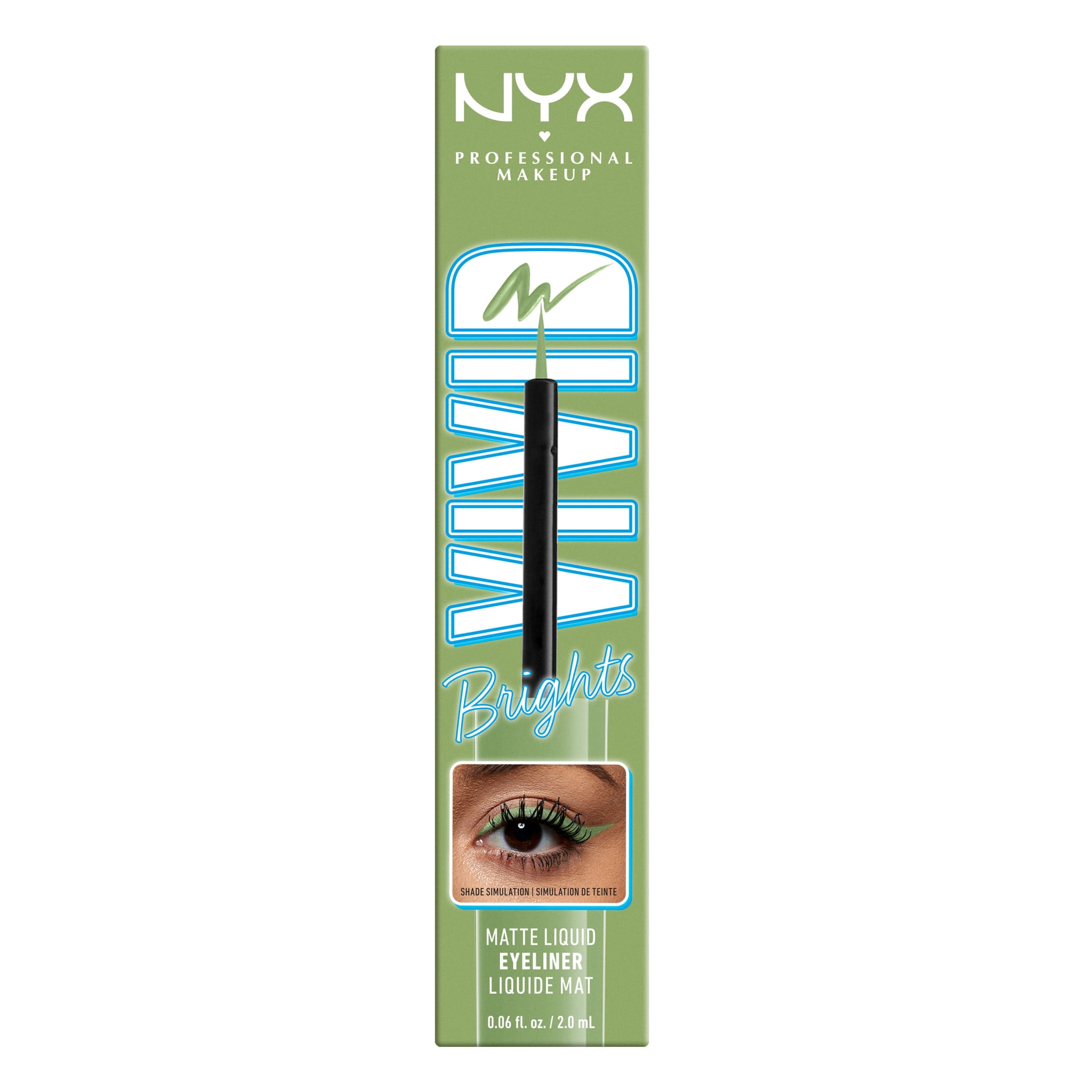 NYX Professional Makeup Vivid Brights Liquid Liner, Smear-Resistant Eyeliner, Ghosted Green