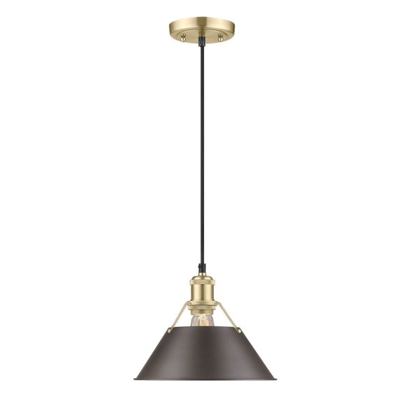 Orwell 1-Light Pendant in Brushed Champagne Bronze with Rubbed Bronze